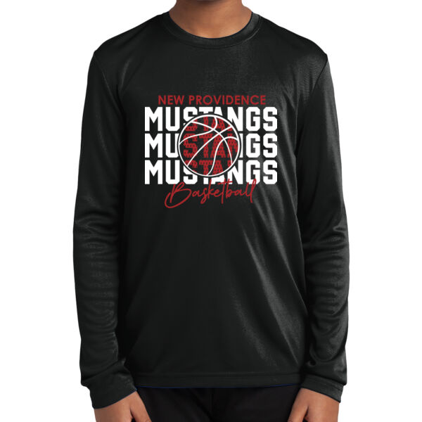 Mustangs Basketball - Youth Long Sleeve PosiCharge ® Competitor Tee Thumbnail