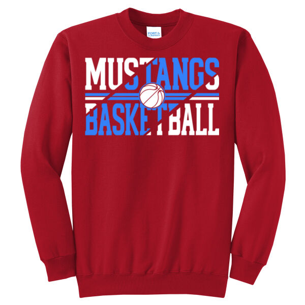 Mustang Basketball Slash - Core Fleece Crewneck Sweatshirt Thumbnail