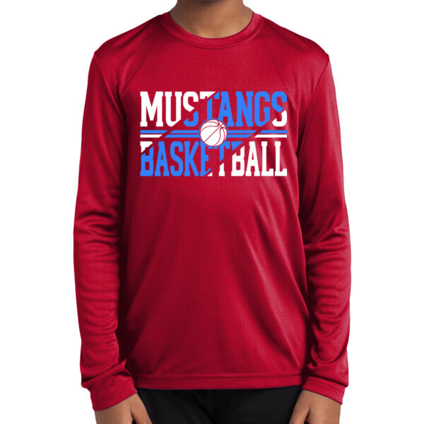 Mustang Basketball Slash - Youth Long Sleeve PosiCharge ® Competitor Tee Thumbnail
